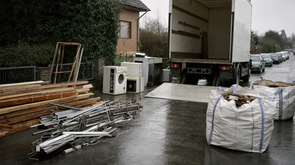 Sortenreine Trennung von Holz, Metall und Elektrogeräten am Einsatzort